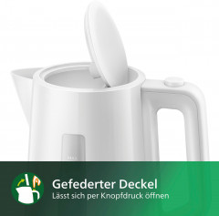 Philips Philips Wasserkocher Series 3000 HD9318/00, 1,7 l, 2200 W, weiss Чайник Philips Series 3000 HD9318/00, 1,7 л, 2200 Вт, белый