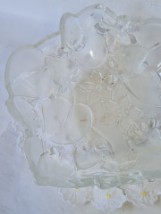 Тарелка для фруктов винтажная Walther Glas Im Stil, фруктовый декор, стекло, 22 x 7,5 см, Германия, 1960-70гг.