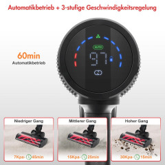 7Magic 7Magic Akku-Handstaubsauger 33000PA, Kabelloser Faltbarer Stabstaubsauger, Tierpflege, 60 Min. Autonomie, Kontrollanzeige, LED-Leuchte, 0,8L Staubbehalter Беспроводной ручной пылесос 7Magic 33000PA, беспроводной складной пылесос, уход за животными