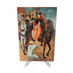 Картина винтажная "Святой Мартин и нищий" /  Клаус Г.Бейер, 35 x 23,5 см, Германия, 1960-70гг.