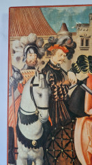 Картина винтажная "Святой Мартин и нищий" /  Клаус Г.Бейер, 35 x 23,5 см, Германия, 1960-70гг.