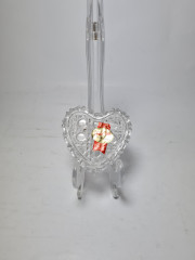 Шкатулка винтажная Anna Hutte в виде сердечка, хрусталь, 7 x 6,5 см, Германия, 1960-70гг.