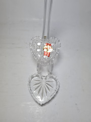 Шкатулка винтажная Anna Hutte в виде сердечка, хрусталь, 7 x 6,5 см, Германия, 1960-70гг.