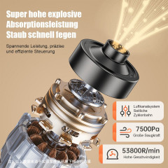 Hikeren Hikeren Akku-Handstaubsauger 7500Pa Handstaubsauger, 100W Akkusauger, Schwarz, Weiss schwarz Беспроводной ручной пылесос Hikeren Ручной пылесос 7500Pa, беспроводной пылесос мощностью 100 Вт, черный, белый