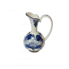 Кувшин винтажный Delft Blue, дельфтский фарфор с цветочным рисунком в синих тонах, Голландия, 1960-70гг.
