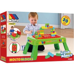 Molto Klappbarer Tisch mit 20 Bausteinen aus Kunststoff Складной стол с 20 пластиковыми строительными блоками