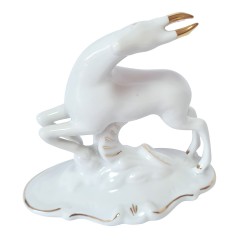 Статуэтка винтажная ARPO &quot;Косуля&quot; с позолотой, Румыния, 1960-70гг.