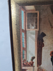 Картина винтажная "В квартире" Spitzweg, деревянная рама, 34,5 x 23,5 см, Германия, 1960-70гг.