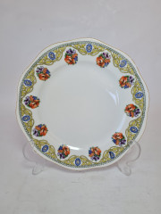 Чайное трио винтажное MCP, белый фарфор с ярким цветочным декором и золотым ободком, 11 x 5,5 см / 15 см / 19,5 см, Чехословакия, 1960-70гг.