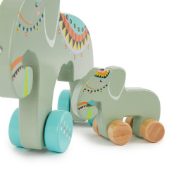 bieco Nachziehspielzeug Holz Elefant Kinder Nachziehtier Holzspielzeug ab 1J. Ziehtier Nachziehspielzeug Мягкая игрушка деревянный слон Детская развивающая игрушка от 1 года. Потяните за игрушку