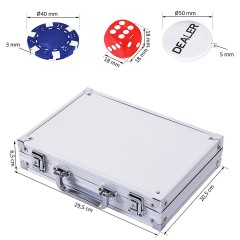 HOMCOM Pokerkoffer mit 200 Chips Покерный кейс на 200 фишек