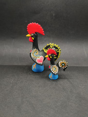 Статуэтки винтажные Portugal / IZ "Большой и малый петух", 2 шт., 12.5 и 7.5 см, керамика, Португалия, 1970-80гг.