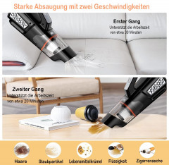 Mutoy Mutoy Akku-Handstaubsauger Akku-Handstaubsauger,10000Pa Handstaubsauger,Kabellos Autostaubsauger, mit wiederaufladbarer 2000mAh Batterie und Hepa-Filter, 3x2000mAh wiederaufladbare,Nass/Trocken,mit Waschbar HEPA-Filter  Беспроводной ручной пылесос M