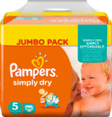 Pampers Simply Dry Подгузники Размер 5 Юниор 11-25 kg Jumbo Pack, 66 шт