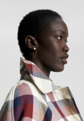 Tommy Hilfiger CHECK RELAXED FIT TRENCH Trenchcoat twill g stp check l ecru ТРЕНЧ В КЛЕТКУ RELAXED FIT Тренч саржа g stp check l экрю