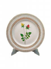 Тарелка винтажная Bavaria "Два бутона роз", фарфор, 25.5 см, Германия, 1970-80гг.