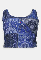 Tommy Hilfiger CROPPED BANDANA TANK Top blue УКОРОЧЕННАЯ МАЙКА-БАНДАНА Верх синий