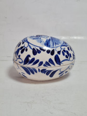 Шкатулка винтажная Delft Blue Holland в форме яйца, ручная роспись, фарфор, 8,5 x 6 x 6 см, Нидерланды, 1960-70гг.