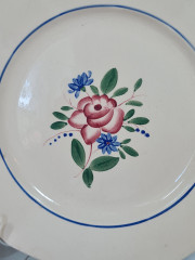 Тарелка сервировочная винтажная Sarreguemines France, керамика, 3 шт., 23 см, Франция, 1960-70гг.