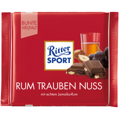 Ritter Sport Rum-Trauben-Nuss Молочный шоколад с изюмом, фундуком и ромом 100г