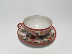Japan porcelain, Винтажная Чайная пара &quot;Гейши&quot;, ручная роспись, японский фарфор, 1950г.