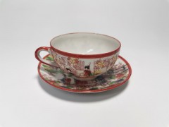 Japan porcelain, Винтажная Чайная пара &quot;Гейши&quot;, ручная роспись, японский фарфор, 1950г.