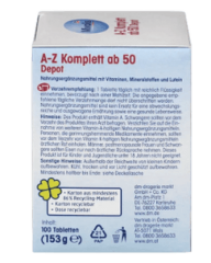 Mivolis A-Z Komplett ab 50 Tabletten Комплексные витамины против старения От А до Z Komplett, для людей старше 50 лет, 100 шт