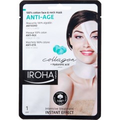 Iroha Anti Aging 100 % Cotton Face &amp; Neck Mask  Антивозрастная маска для лица и шеи из 100% хлопка